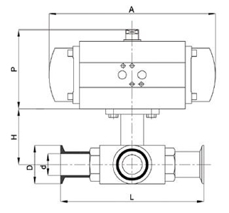 氣動(dòng)衛(wèi)生級(jí)三通球閥(圖1)