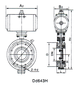 氣動三片式法蘭蝶閥(圖1)
